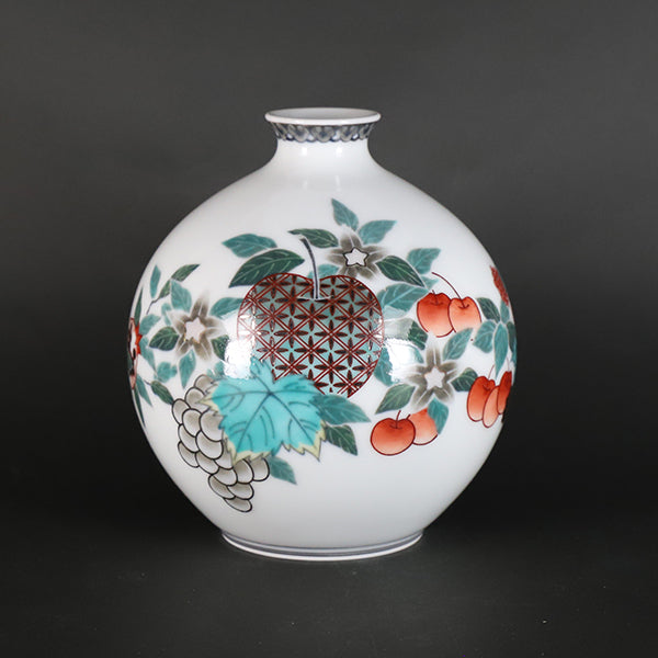 古伊万里色絵花瓶一対江戸期保証