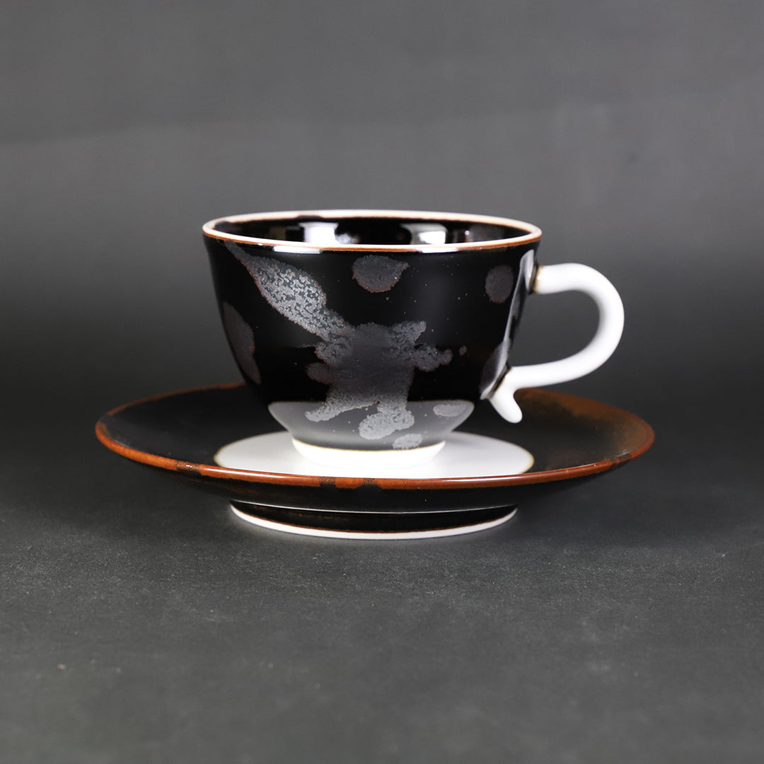 井上祐希 作 天目銀滴珈琲碗 – ギャラリー一番館オンラインショップ