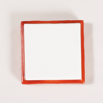 紅白正方角小皿(2枚組)