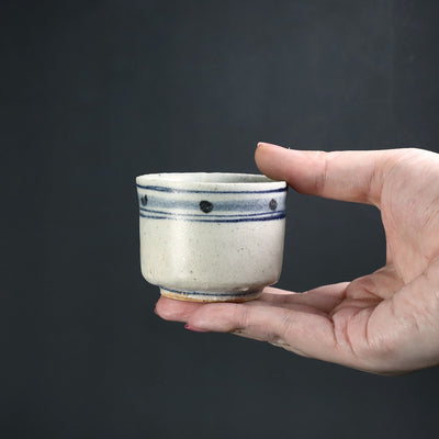 Yasumoto Kajiwara's Blue and White Ceramic Sake Cup No.66
