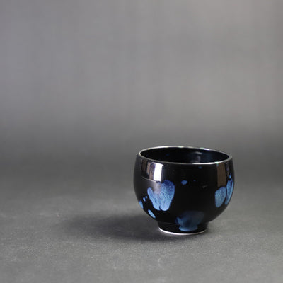 Yuki Inoue Tenmoku blue glaze dripping sake cup