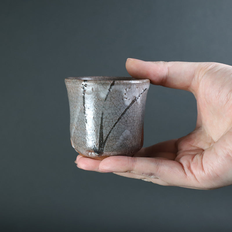 Painted Karatsu sake cup No.13 by Shintaro Uchimura