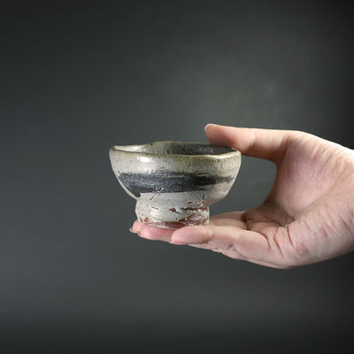 Painted Karatsu sake cup 1 by Munehiko Maruta
