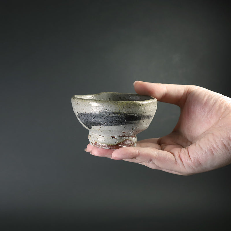 Painted Karatsu sake cup 1 by Munehiko Maruta