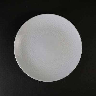 Manji Inoue white porcelain blue sea wave design coffee bowl
