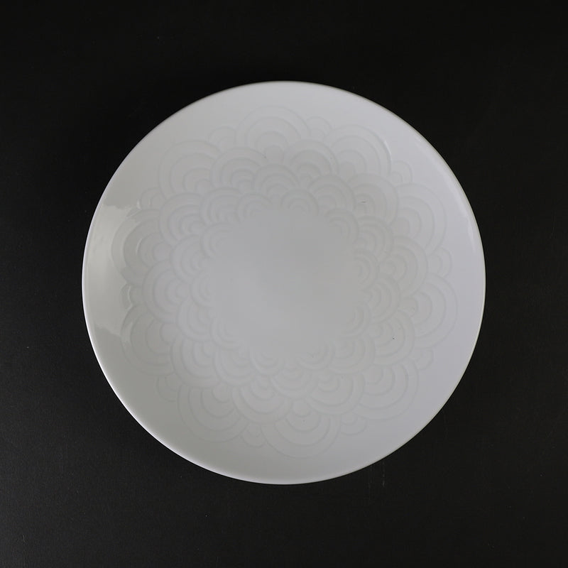 Manji Inoue white porcelain blue sea wave design coffee bowl