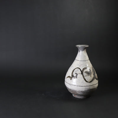 石井義久　作　絵刷毛目徳利　No.58