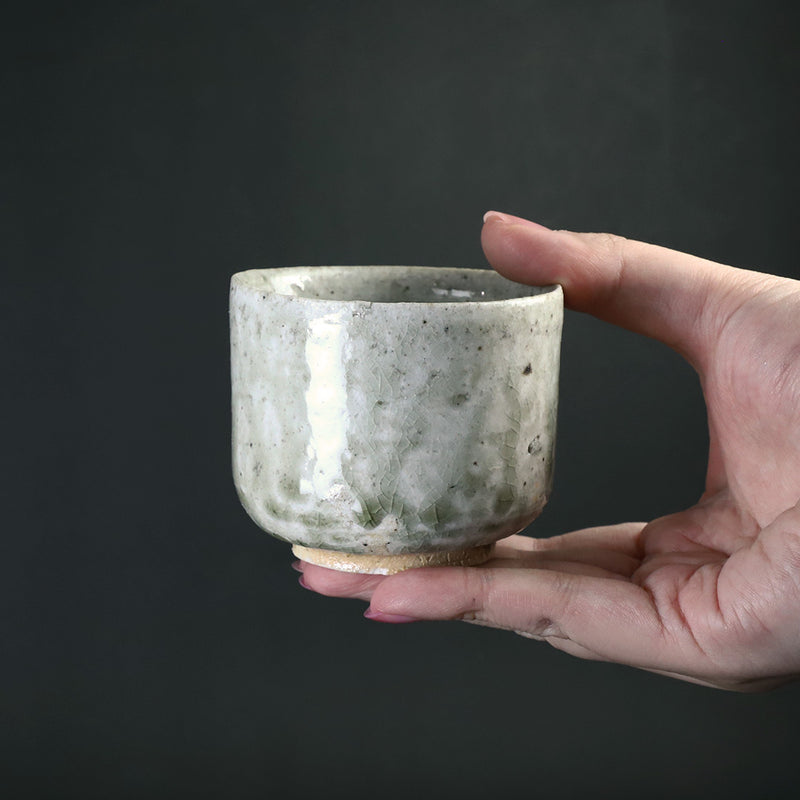 Black leopard glaze teacup No.13 by Yasumoto Kajiwara