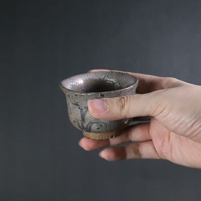 Painted Karatsu sake cup 1 by Munehiko Maruta