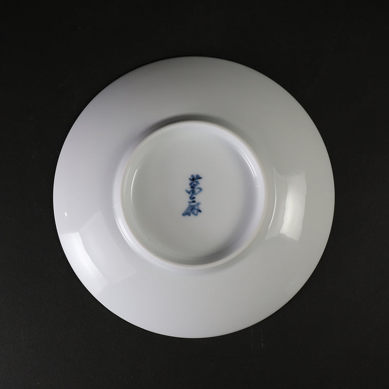 Manji Inoue white porcelain blue sea wave design coffee bowl