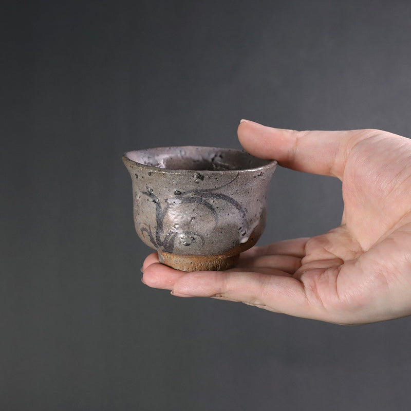Painted Karatsu sake cup 1 by Munehiko Maruta