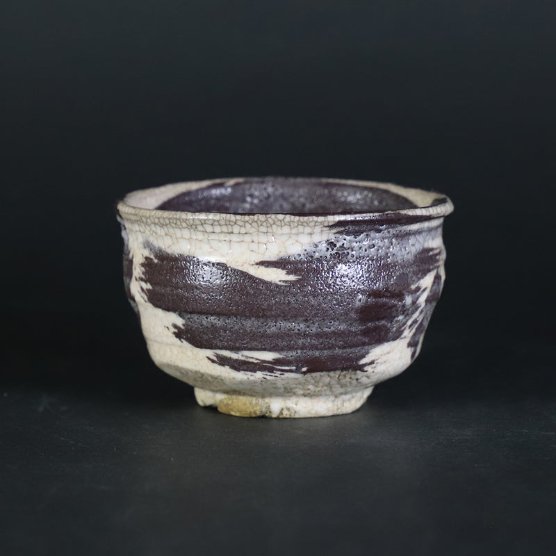 Shintaro Uchimura Gosho round black brush sake cup