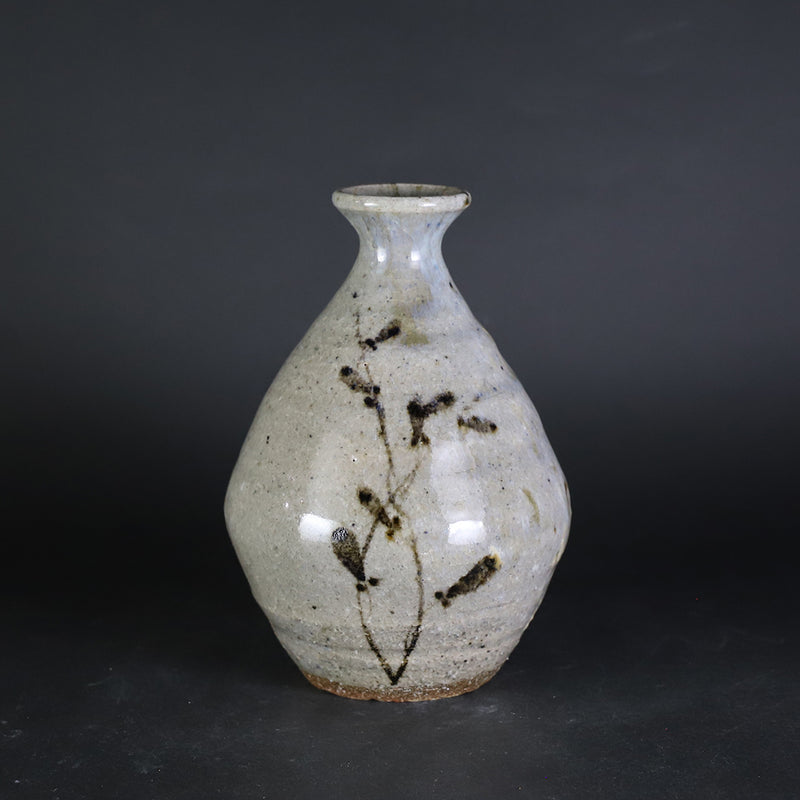 岡本修一　作　絵唐津草文徳利花入　No.39