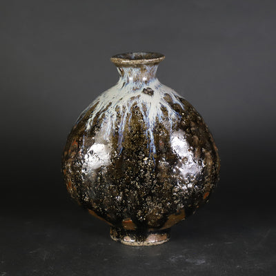 Korean Karatsu Flat Pot Sake Bottle No.31 by Munehiko Maruta