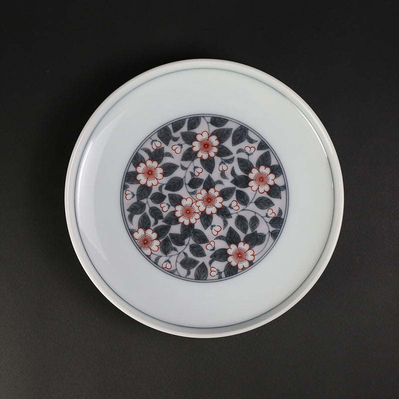Imaemon Kiln Iro Nabeshima Cherry Blossom Design Plate (Ink/Purple)