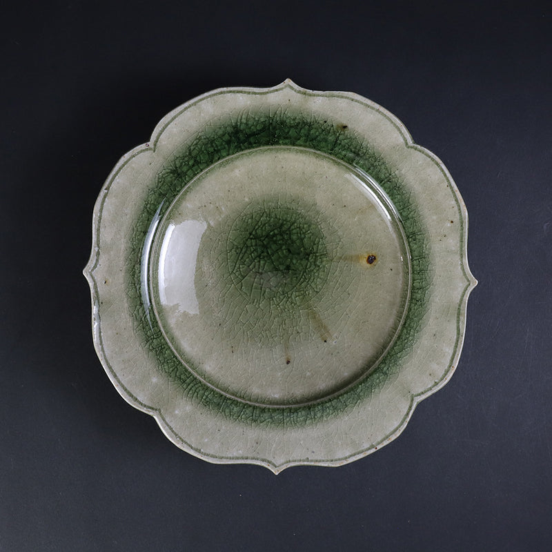 Ao Karatsu square plate by Shuichi Okamoto