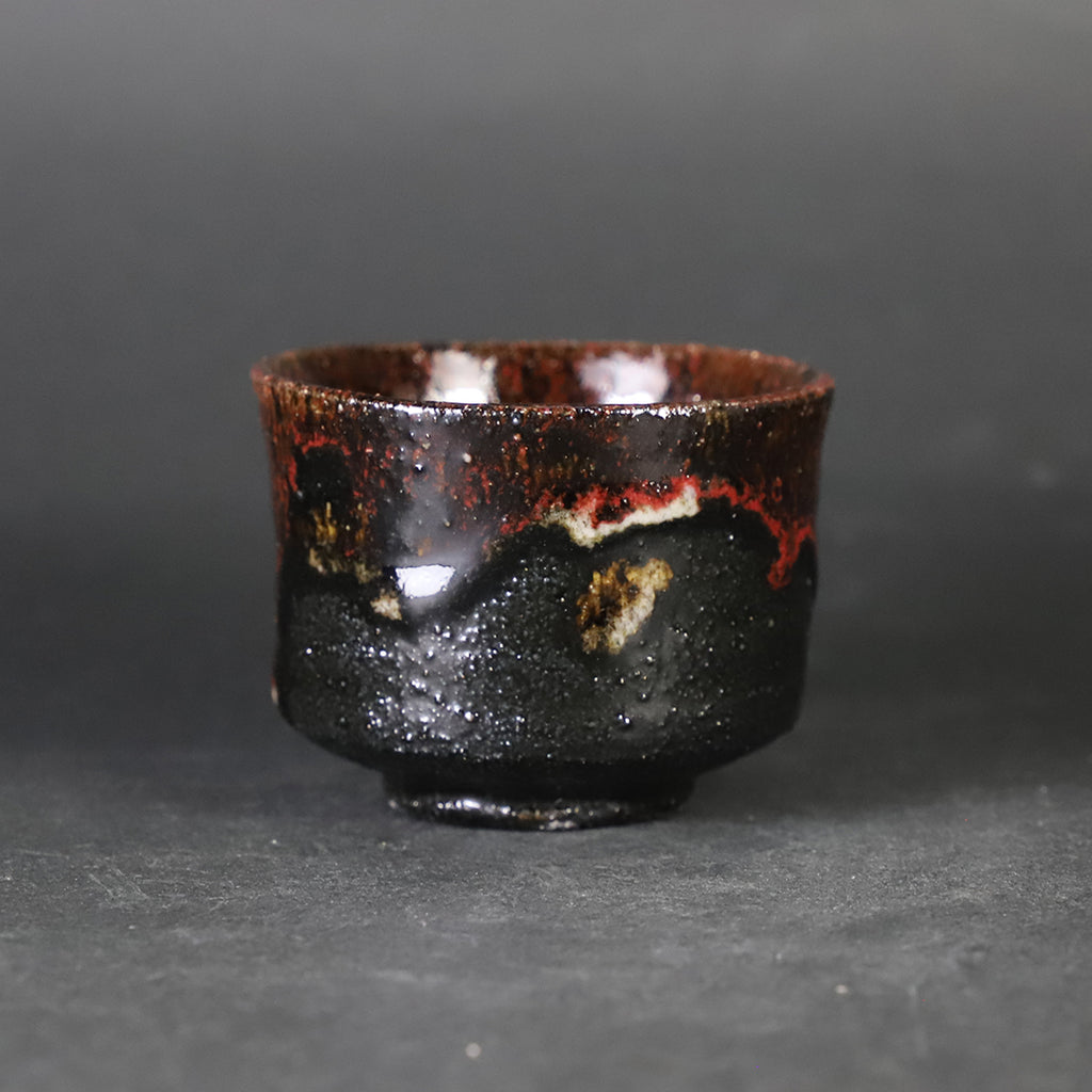 十三代中里太郎右衛門　作　唐津青磁黒白辰砂黄象嵌華文香炉 十三代中里太郎右衛門 作 唐津青磁黒白辰砂黄象嵌華文香炉