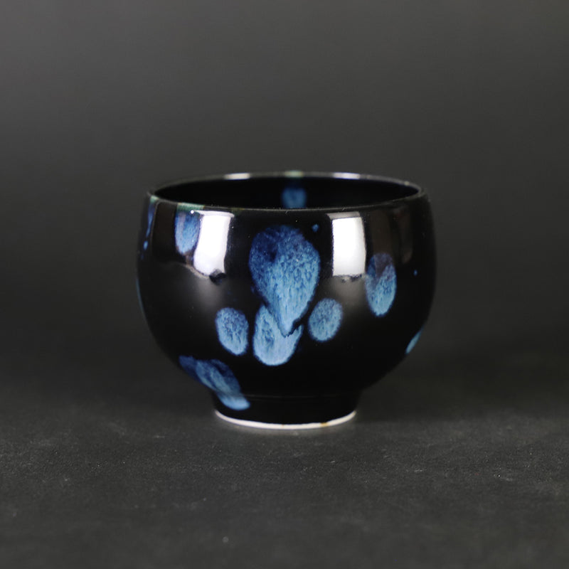 Yuki Inoue Tenmoku blue glaze dripping sake cup
