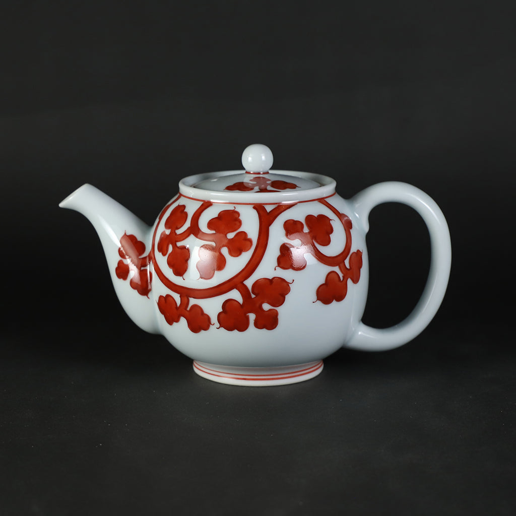 源右衛門窯 赤絵唐草文後手急須 – ギャラリー一番館オンラインショップ