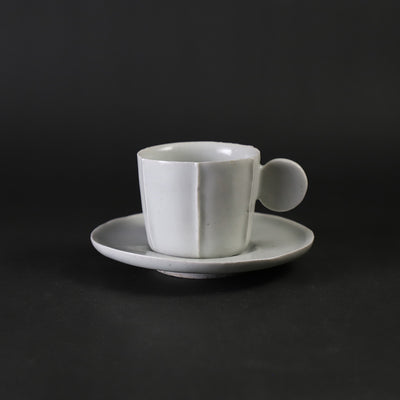 Soichiro Maruta white porcelain cup and saucer (small) 1