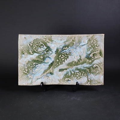 Shuichi Okamoto's Two-color Karatsu Paisley Ceramic Panel No.8