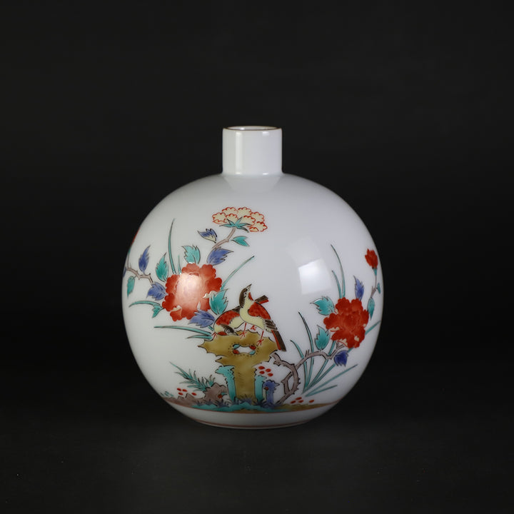 復刻　柿右衛門　岩菊文蓋付壺　其泉窯　1993年　フランクリン画廊　共箱付 文様 柿右衛門様式 — 佐賀有田 ギャラリーつじ信