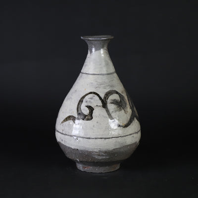 石井義久　作　絵刷毛目徳利　No.58