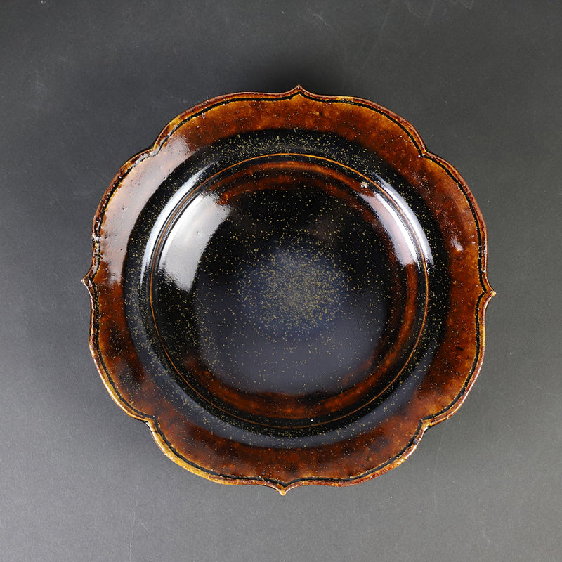Ame Karatsu square plate by Shuichi Okamoto