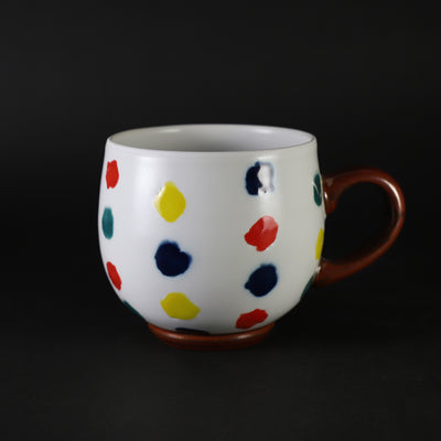 Yuki Inoue, colored glaze spotted mug cup / White