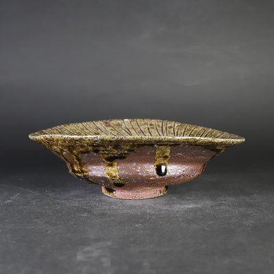 丸田雄　作　青唐津鎬沓向付