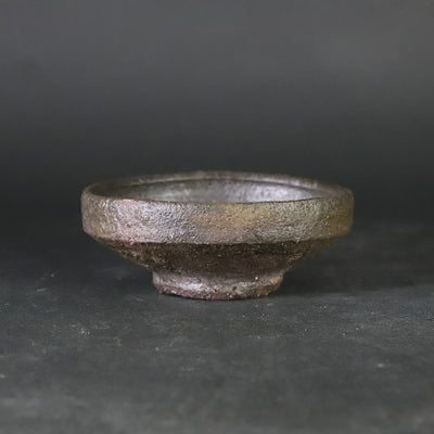Black Karatsu sake cup by Kota Tanaka