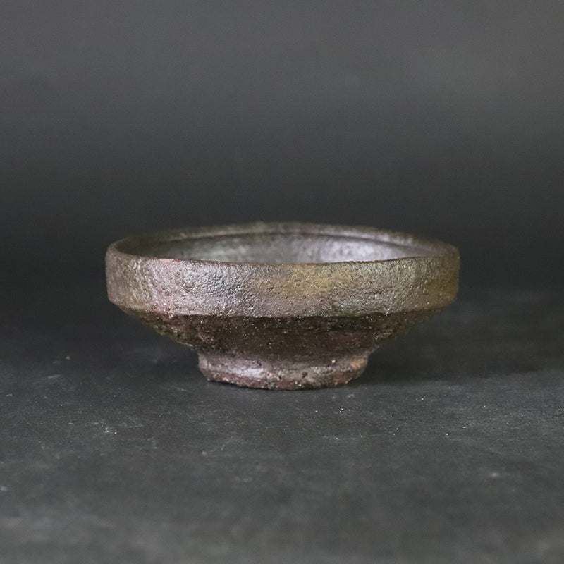 Black Karatsu sake cup by Kota Tanaka
