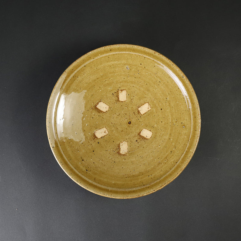Yellow Karatsu plate by Nakazato Taki