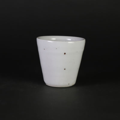 White porcelain cup and saucer by Kenta Nakazato