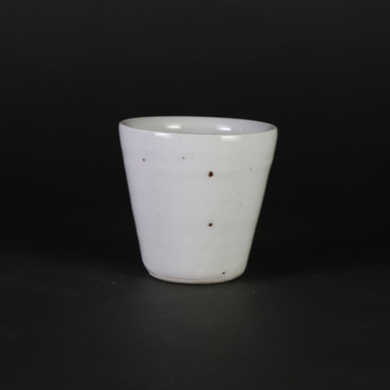 White porcelain cup and saucer by Kenta Nakazato