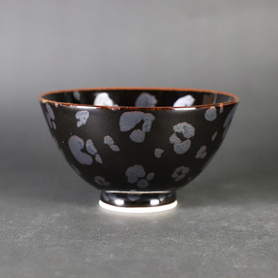 Yuki Inoue Tenmoku silver leopard design rice bowl (medium)