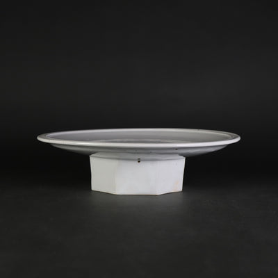 White porcelain bowl with chamfered base by Sakurei Okamoto