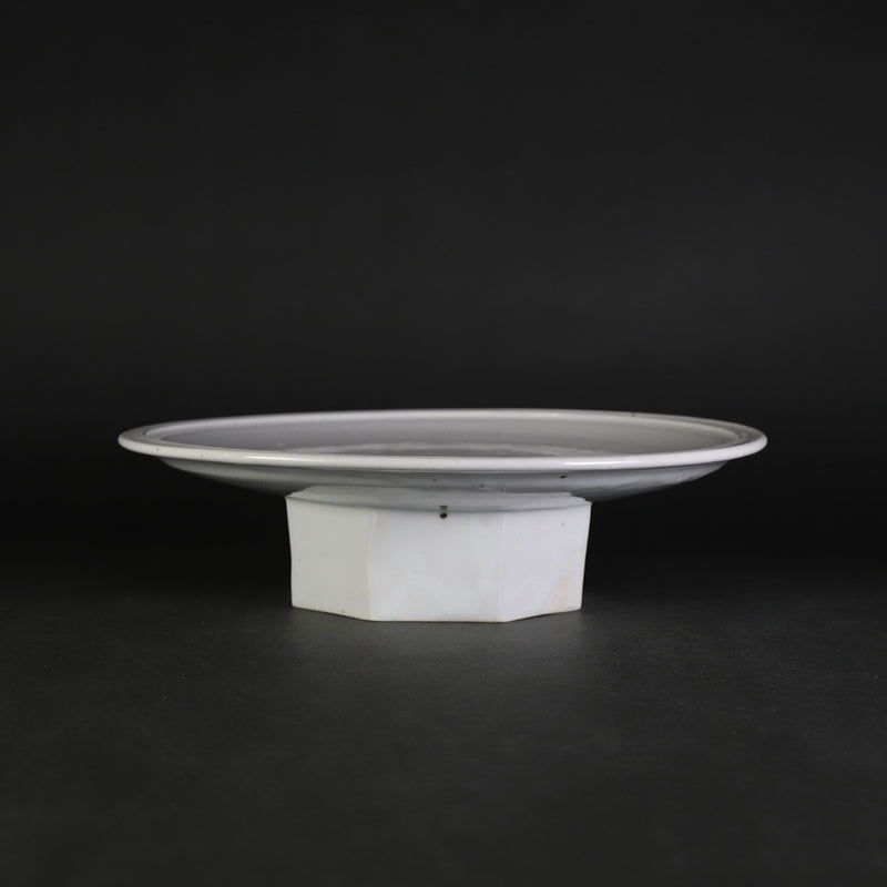 White porcelain bowl with chamfered base by Sakurei Okamoto