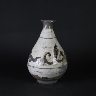 石井義久　作　絵刷毛目徳利　No.58