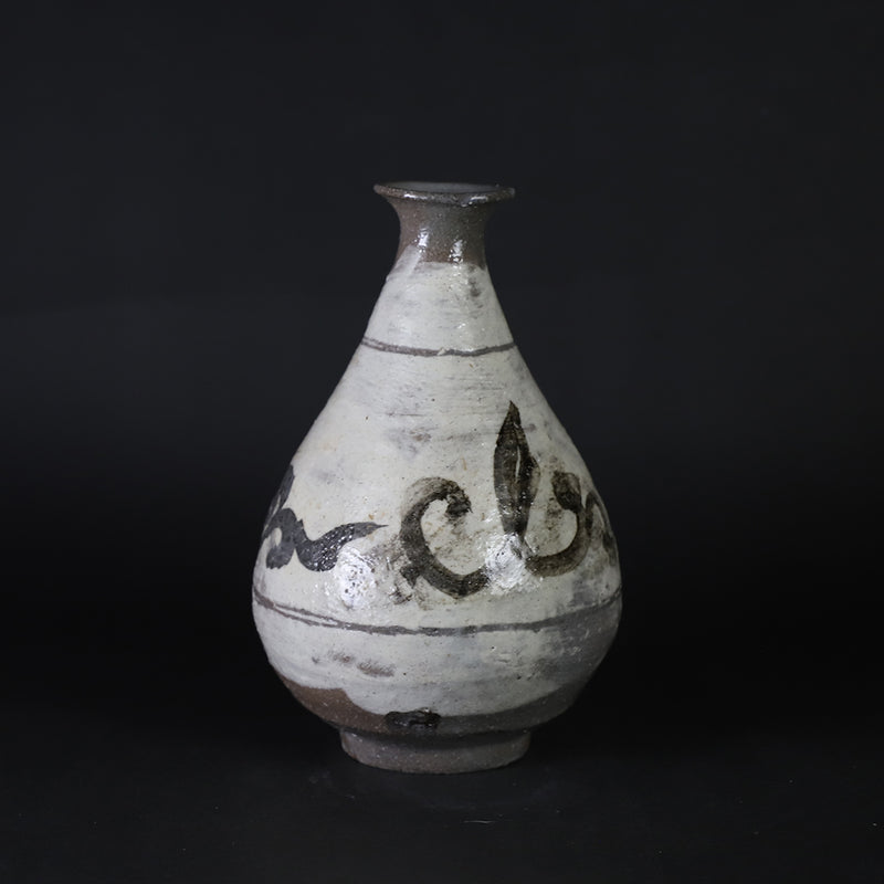 石井義久　作　絵刷毛目徳利　No.58