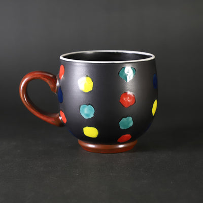 Yuki Inoue, colored glaze spotted mug cup / Black
