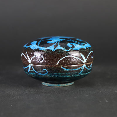 Karatsu Tarouemon Blue Scraped Incense Holder No.11 by the 14th generation Nakazato Tarouemon