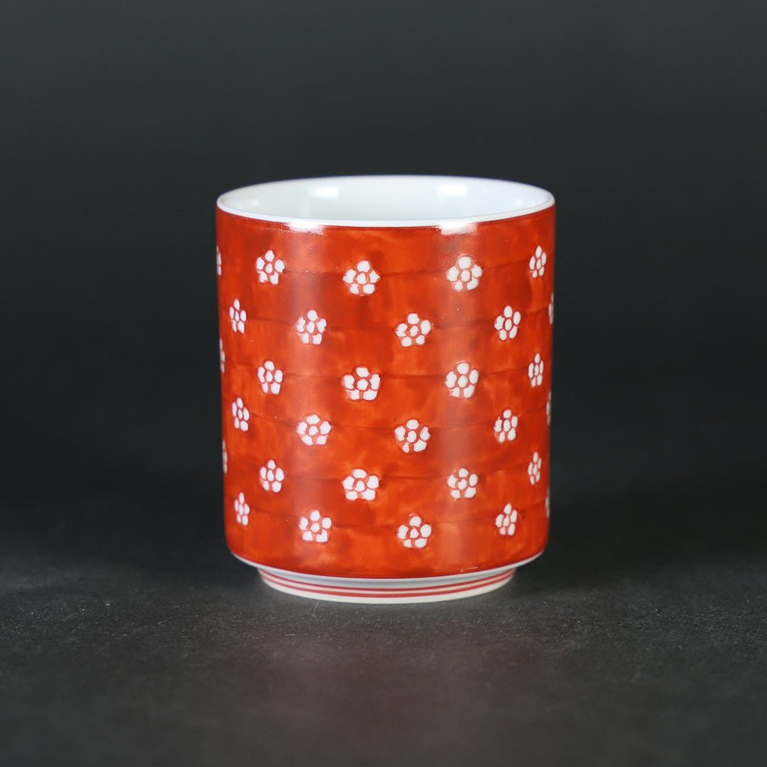 有田焼　源右衛門　お猪口　異なった５つの絵柄のセット５客 源右衛門窯 赤絵瓔珞手 そば猪口 器 食器 小鉢 そばちょこ 有田焼 A55