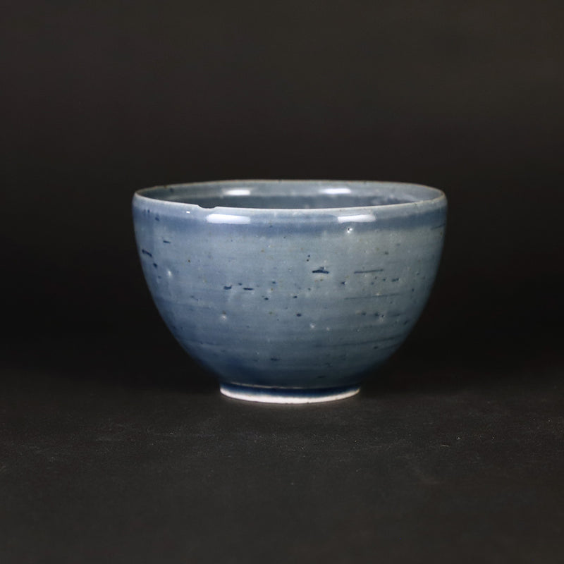 Small bowl with pale blue moon by Shingo Oka