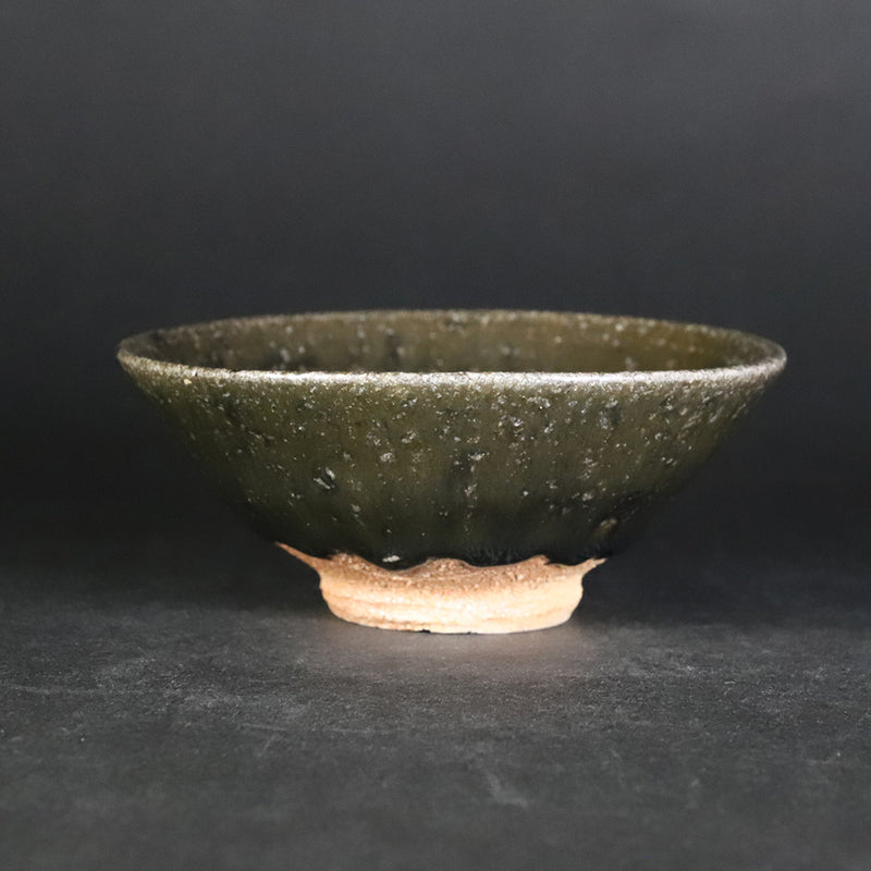 Black Karatsu sake cup No.55 by Yasumoto Kajiwara