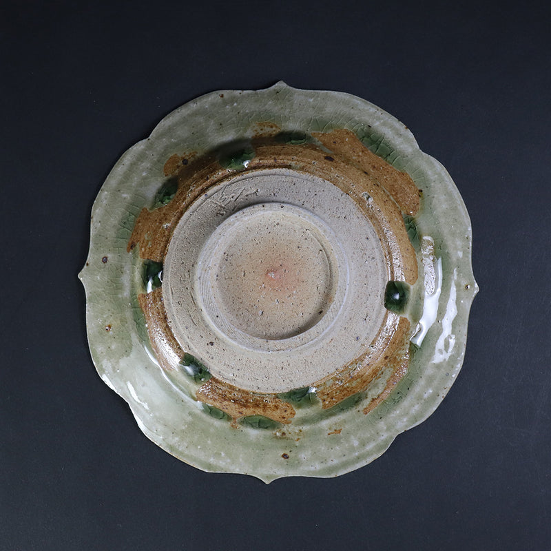 Ao Karatsu square plate by Shuichi Okamoto