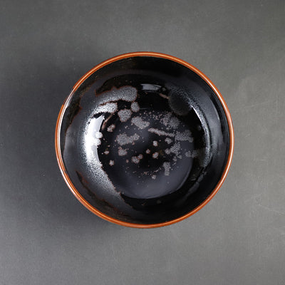 Tenmoku silver drop soup bowl (small) by Yuki Inoue