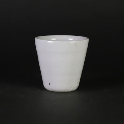 White porcelain cup and saucer by Kenta Nakazato