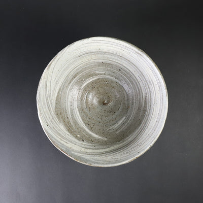 Powder blue brushed tea bowl (No. 7) by Sakurei Okamoto