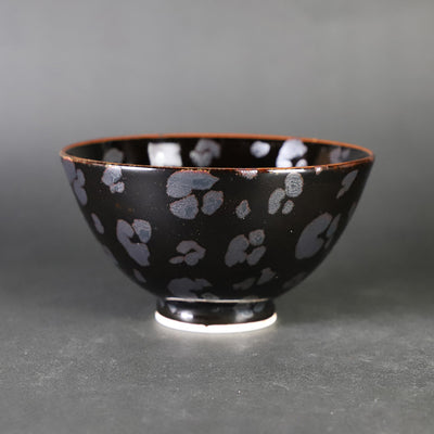 Yuki Inoue Tenmoku silver leopard design rice bowl (medium)